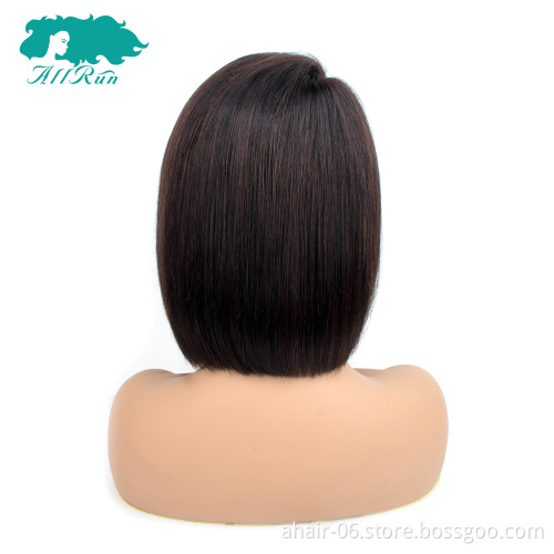 100% Virgin Human Remy Hair Swiss Lace Wigs , 150 Density 10A Natural Color Short Lace Bob Wigs For Black Women